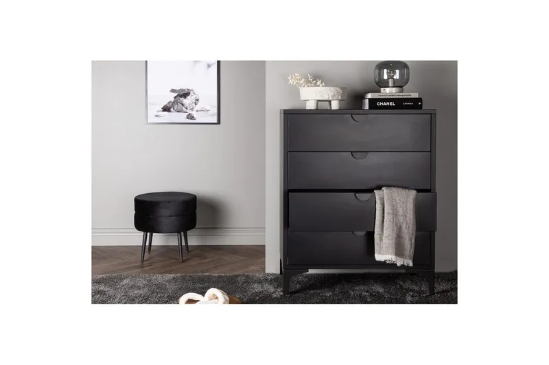 Kommode Piring - Sort, 40x78x98 - Opbevaring - Opbevaringsmøbler - Kommode - Entrékommode