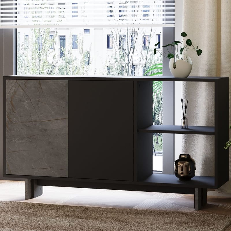 Konsolbord Homitis Ravello (140 x 80 x 35 cm) Marmor antracit - Opbevaring - Opbevaringsmøbler - Skænke & sideboards