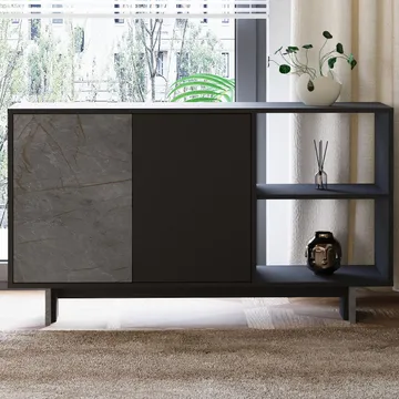 Konsolbord Homitis Ravello (140 x 80 x 35 cm) Marmor antracit - Opbevaring - Opbevaringsmøbler - Sk ænke & sideboards