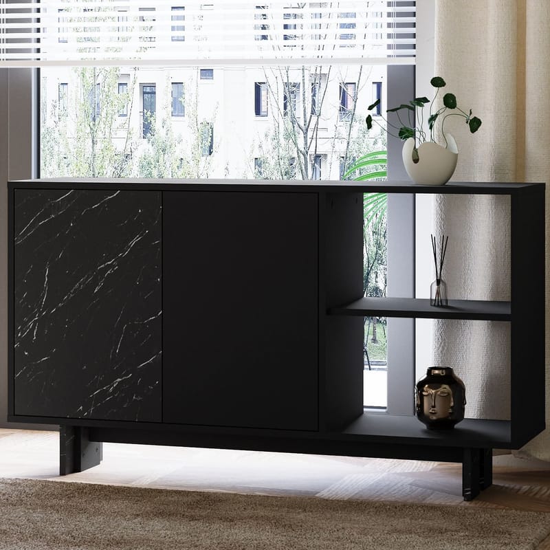 Konsolbord Homitis Ravello (140 x 80 x 35 cm) Sort marmor - Opbevaring - Opbevaringsmøbler - Skænke & sideboards