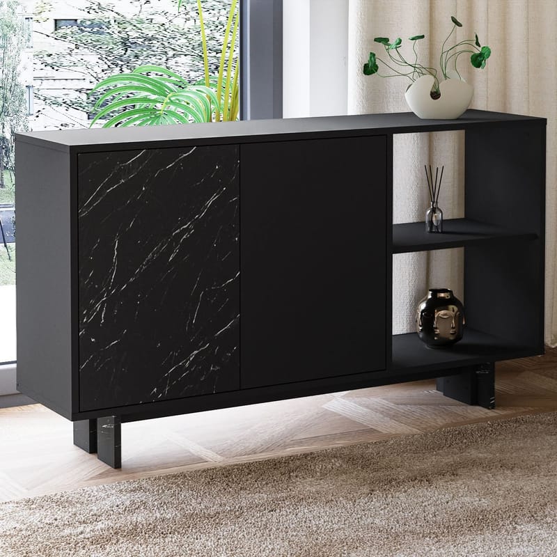 Konsolbord Homitis Ravello (140 x 80 x 35 cm) Sort marmor - Opbevaring - Opbevaringsmøbler - Skænke & sideboards