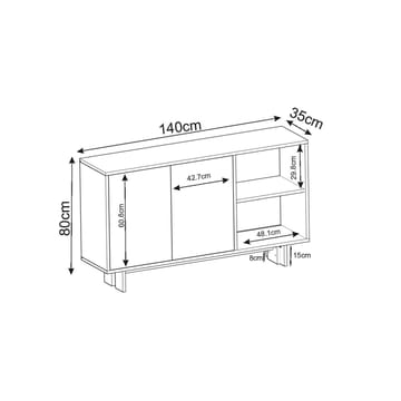 Konsolbord Homitis Ravello (140 x 80 x 35 cm) Sort marmor - Opbevaring - Opbevaringsmøbler - Skænke & sideboards