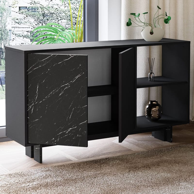 Konsolbord Homitis Ravello (140 x 80 x 35 cm) Sort marmor - Opbevaring - Opbevaringsmøbler - Skænke & sideboards