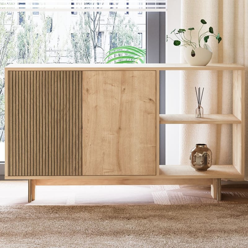 Konsolbord Homitis Ravello (140 x 80 x 35 cm) Varm eg Sapphire Oak - Opbevaring - Opbevaringsmøbler - Skænke & sideboards
