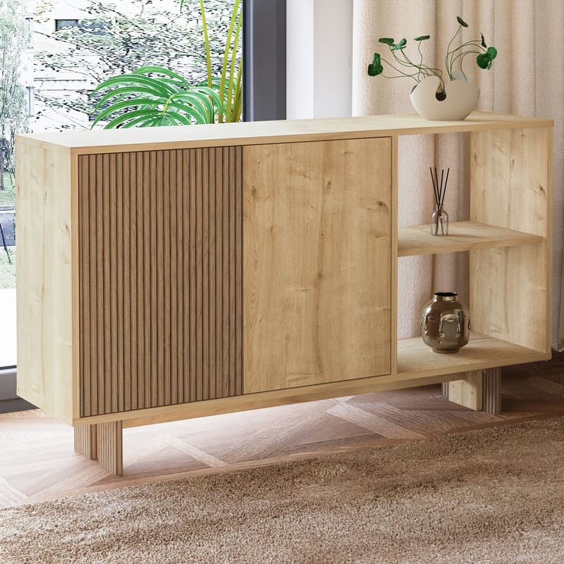 Konsolbord Homitis Ravello (140 x 80 x 35 cm) Varm eg Sapphire Oak - Opbevaring - Opbevaringsmøbler - Skænke & sideboards