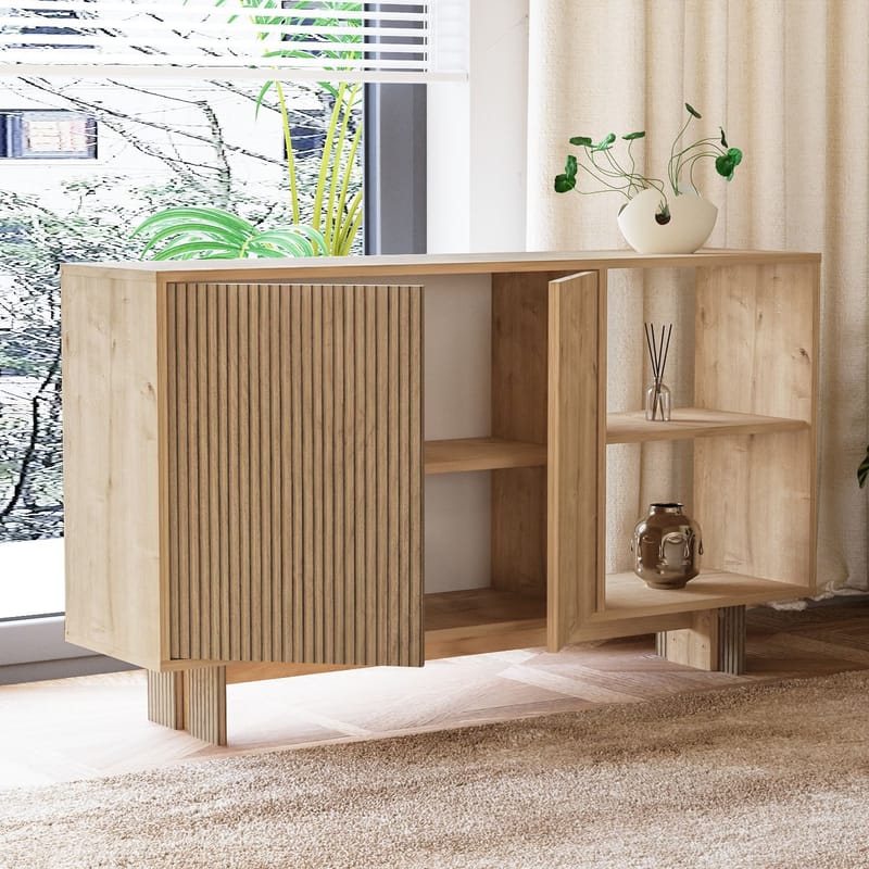Konsolbord Homitis Ravello (140 x 80 x 35 cm) Varm eg Sapphire Oak - Opbevaring - Opbevaringsmøbler - Skænke & sideboards