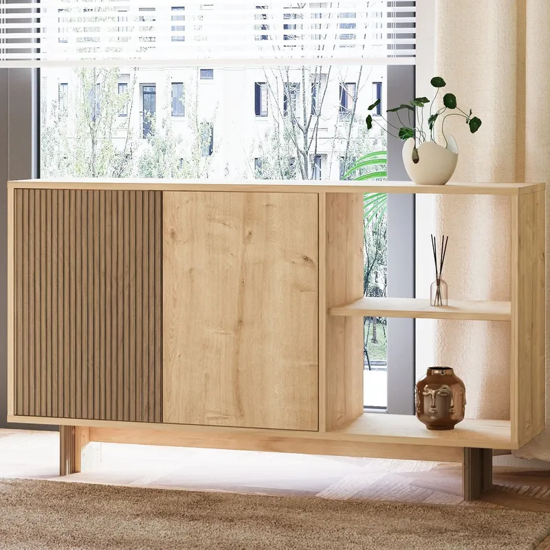 Konsolbord Homitis Ravello (140 x 80 x 35 cm) Varm eg Sapphire Oak - Opbevaring - Opbevaringsmøbler - Skænke & sideboards