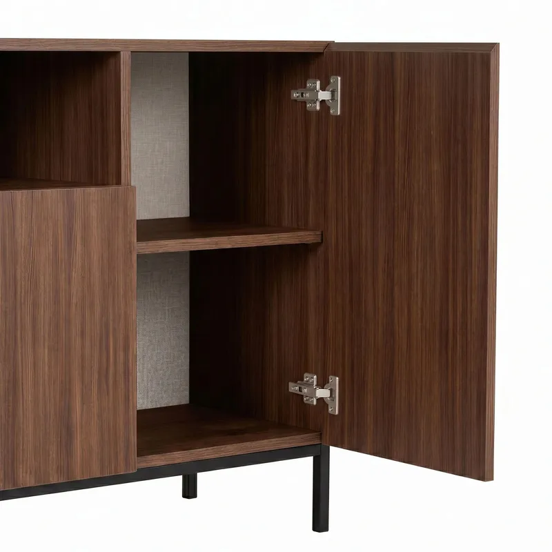 Konsolbord Nordure Rialto (160 x 80 x 40 cm) Milano Valnød Sort - Milano valnød og sort - Opbevaring - Opbevaringsmøbler - Skænke & sideboards