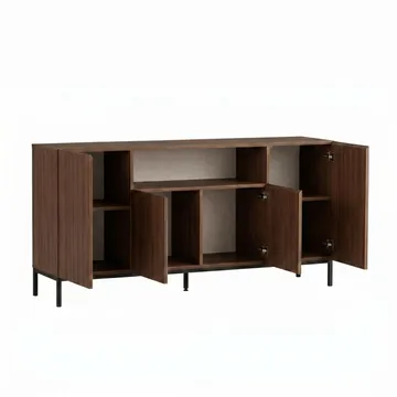 Konsolbord Nordure Rialto (160 x 80 x 40 cm) Milano Valnød Sort - Milano valnød og sort - Opbevaring - Opbevaringsmøbler - Skænke & sideboards