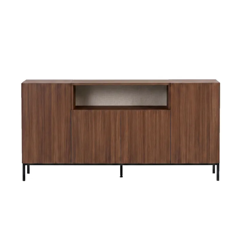 Konsolbord Nordure Rialto (160 x 80 x 40 cm) Milano Valnød Sort - Milano valnød og sort - Opbevaring - Opbevaringsmøbler - Skænke & sideboards