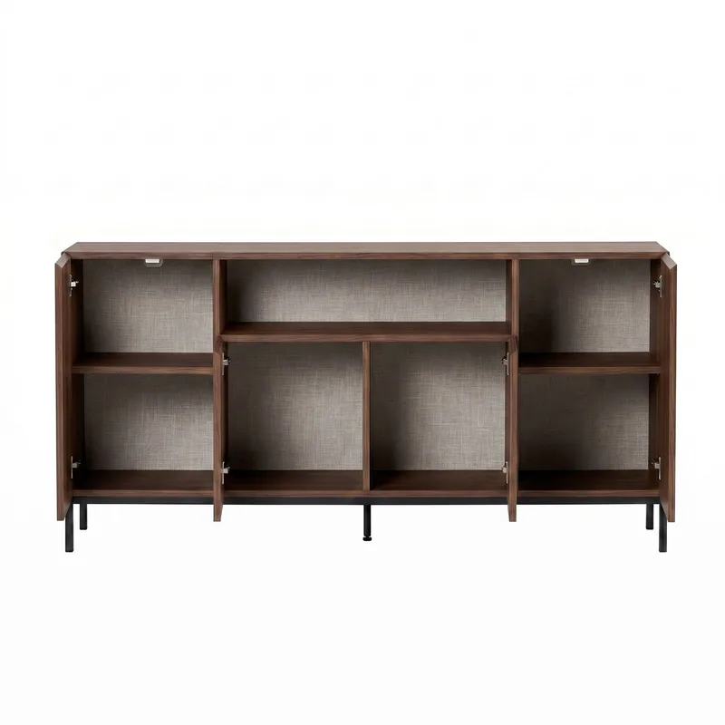 Konsolbord Nordure Rialto (160 x 80 x 40 cm) Milano Valnød Sort - Milano valnød og sort - Opbevaring - Opbevaringsmøbler - Skænke & sideboards