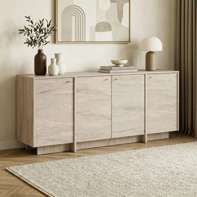 Konsolbord Nordure Varen (180 x 82 x 45 cm) Travertin - Travertin - Opbevaring - Opbevaringsmøbler - Skænke & sideboards