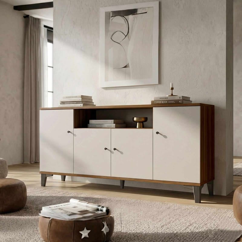 Konsolbord Skye Decor Bren (180 x 85 x 44,5 cm) Valnød - Valnød - Opbevaring - Opbevaringsmøbler - Skænke & sideboards