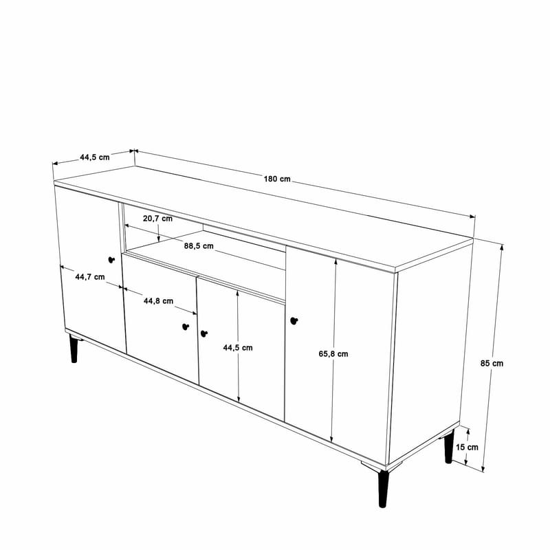 Konsolbord Skye Decor Bren (180 x 85 x 44,5 cm) Valnød - Valnød - Opbevaring - Opbevaringsmøbler - Skænke & sideboards