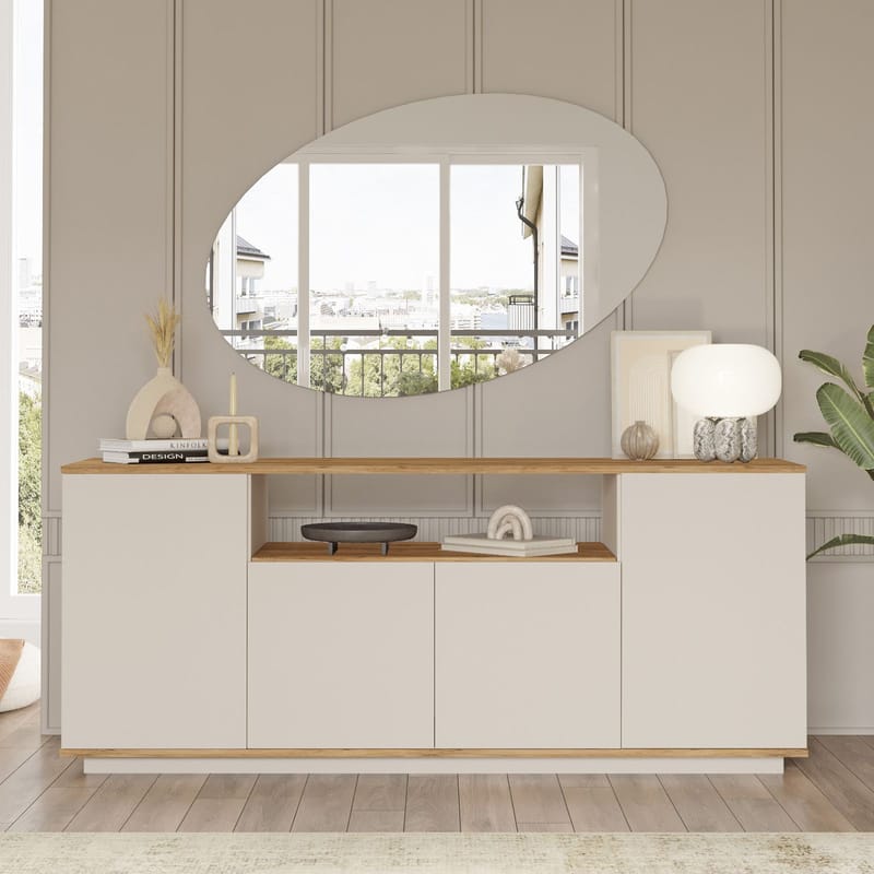 Konsolbord Skye Decor Cleo Shelf (180 x 75 x 44,5 cm) Atlantisk Fyr Cashmere - Atlantic Pine og Cashmere - Opbevaring - Opbevaringsmøbler - Skænke & sideboards