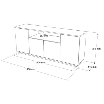 Konsolbord Skye Decor Cleo Shelf (180 x 75 x 44,5 cm) Atlantisk Fyr Cashmere - Atlantic Pine og Cashmere - Opbevaring - Opbevaringsmøbler - Skænke & sideboards