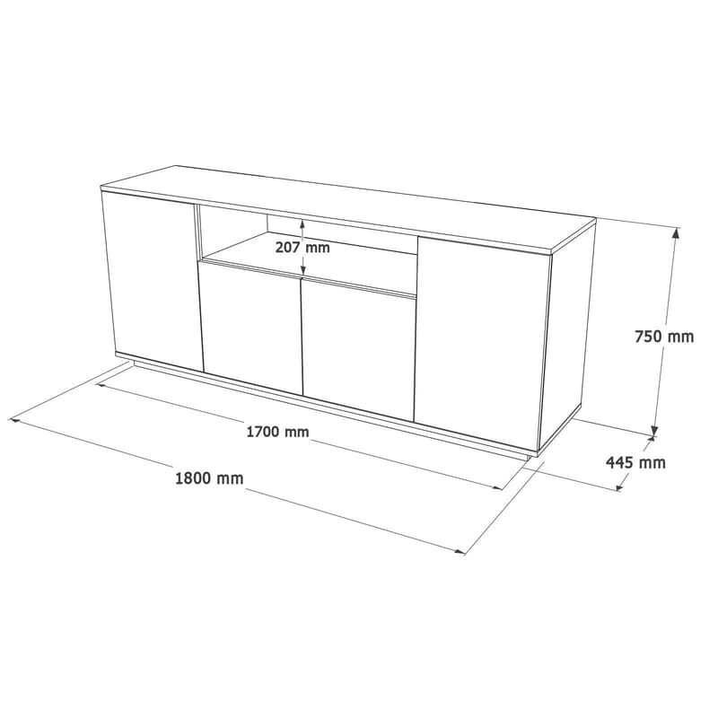 Konsolbord Skye Decor Cleo Shelf (180 x 75 x 44,5 cm) Atlantisk Fyr Cashmere - Atlantic Pine og Cashmere - Opbevaring - Opbevaringsmøbler - Skænke & sideboards