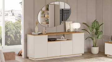Konsolbord Skye Decor Cleo Shelf (180 x 75 x 44,5 cm) Atlantisk Fyr Cashmere - Atlantic Pine og Cashmere - Opbevaring - Opbevaringsmøbler - Skænke & sideboards