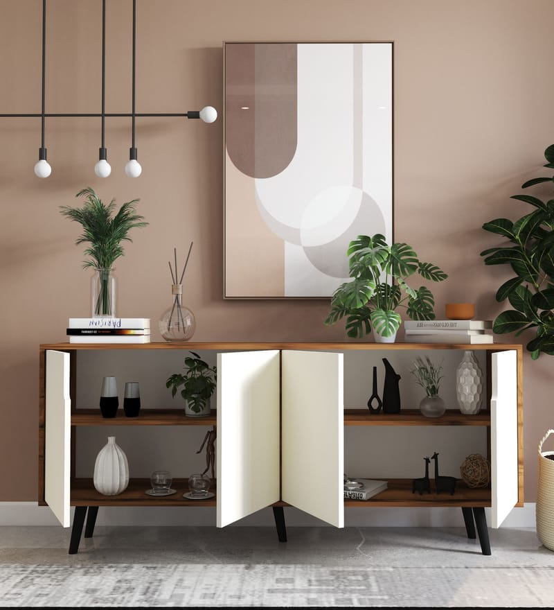 Latinara Konsolbord 180 cm - Valnød og hvid - Opbevaring - Opbevaringsmøbler - Skænke & sideboards