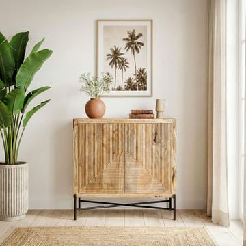 Livano skænk 91 cm 3D-mønster industriel stil - varm lysebrun og sort - Opbevaring - Opbevaringsmøbler - Skænke & sideboards