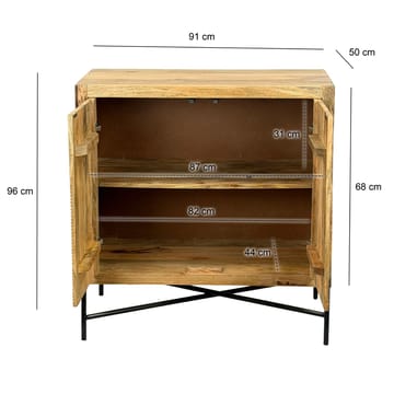 Livano skænk 91 cm 3D-mønster industriel stil - varm lysebrun og sort - Opbevaring - Opbevaringsmøbler - Skænke & sideboards