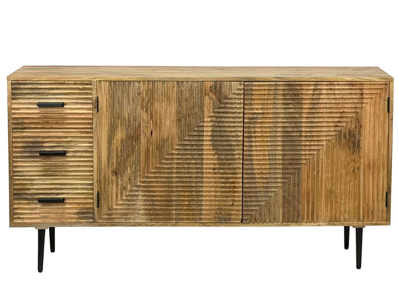 Livara skænk 160 cm industriel stil - lys naturbrun og sort - Opbevaring - Opbevaringsmøbler - Skænke & sideboards