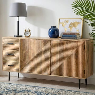 Livara skænk 160 cm industriel stil - lys naturbrun og sort - Opbevaring - Opbevaringsmøbler - Skænke & sideboards