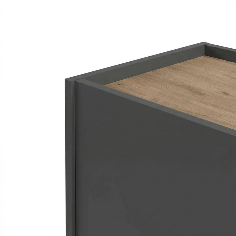Lomar Konsol 150x82,9x40,5 cm - Antracit/Naturlig eg sort - Opbevaring - Opbevaringsmøbler - Skænke & sideboards