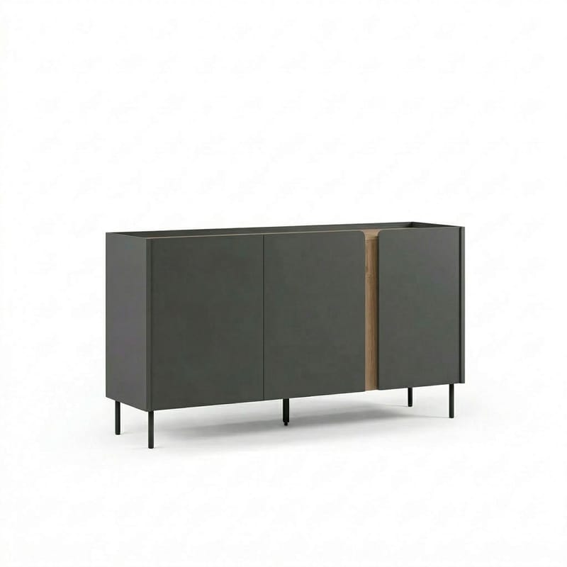 Lomar Konsol 150x82,9x40,5 cm, Antracit/Naturlig eg sort