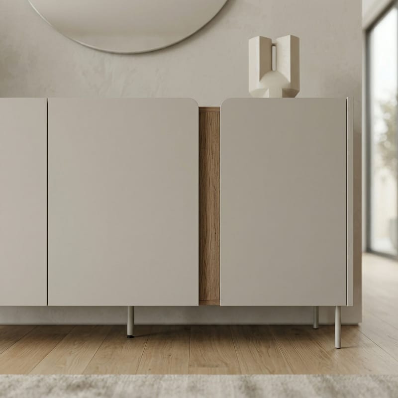 Lomar Konsol 150x82,9x40,5 cm - Sandsten naturlig eg - Opbevaring - Opbevaringsmøbler - Skænke & sideboards