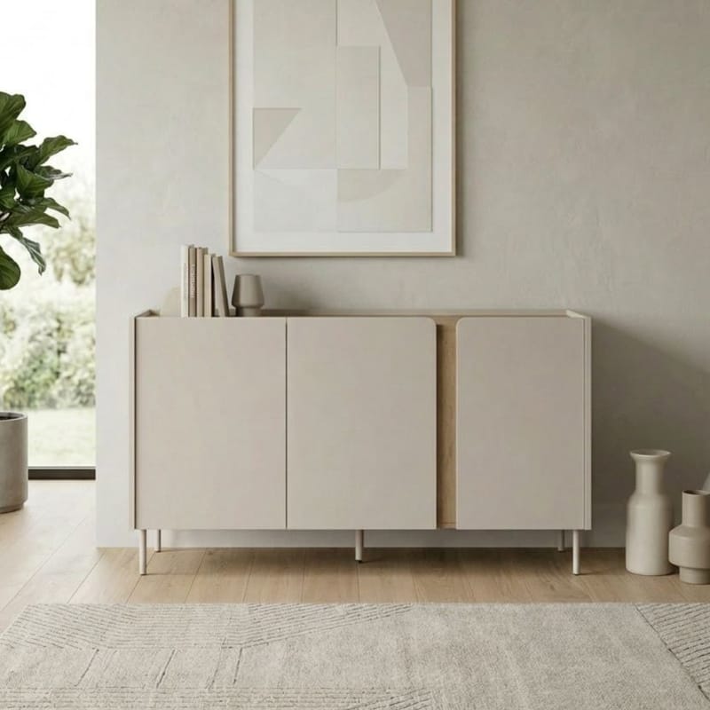 Lomar Konsol 150x82,9x40,5 cm - Sandsten naturlig eg - Opbevaring - Opbevaringsmøbler - Skænke & sideboards