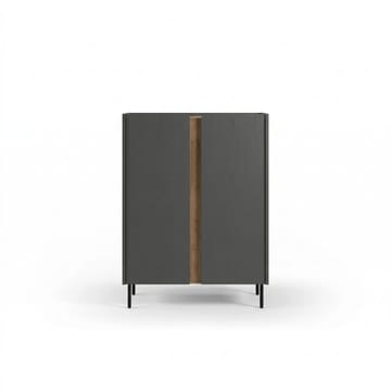 Lomar Skænk 90x120,4x40,5 cm - Antracit/Naturlig eg/Sort - Opbevaring - Opbevaringsmøbler - Skænke & sideboards