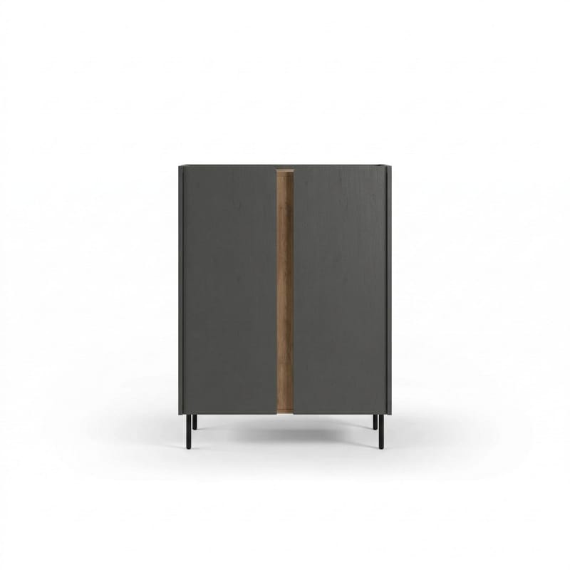 Lomar Skænk 90x120,4x40,5 cm - Antracit/Naturlig eg/Sort - Opbevaring - Opbevaringsmøbler - Skænke & sideboards