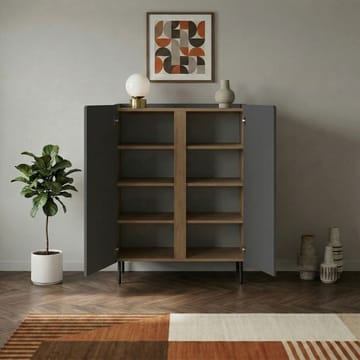 Lomar Skænk 90x120,4x40,5 cm - Antracit/Naturlig eg/Sort - Opbevaring - Opbevaringsmøbler - Skænke & sideboards