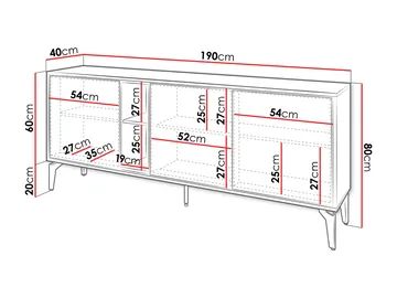 Lorvenn Skænk 190x40 cm - Brun/Sort - Opbevaring - Opbevaringsmøbler - Skænke & sideboards