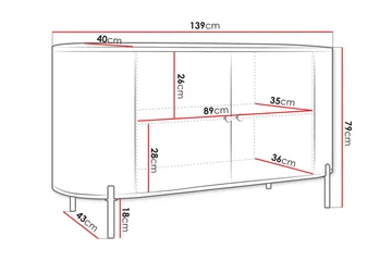 Maggio Skænk 139x43 cm - Beige - Opbevaring - Opbevaringsmøbler - Skænke & sideboards
