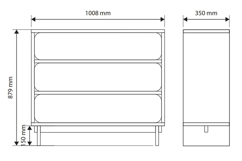 Marinport Kommode 101 cm - Beige - Opbevaring - Opbevaringsmøbler - Kommode