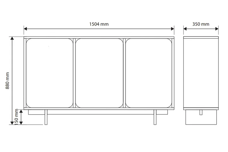 Marinport Kommode 150 cm - Beige - Opbevaring - Opbevaringsmøbler - Kommode