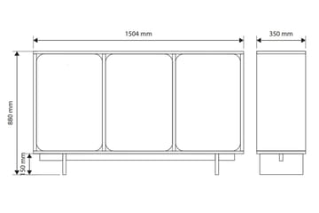 Marinport Kommode 150 cm - Beige - Opbevaring - Opbevaringsmøbler - Kommode