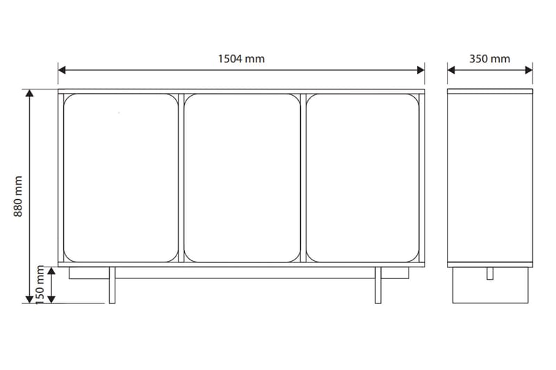 Marinport Kommode 150 cm - Beige - Opbevaring - Opbevaringsmøbler - Kommode