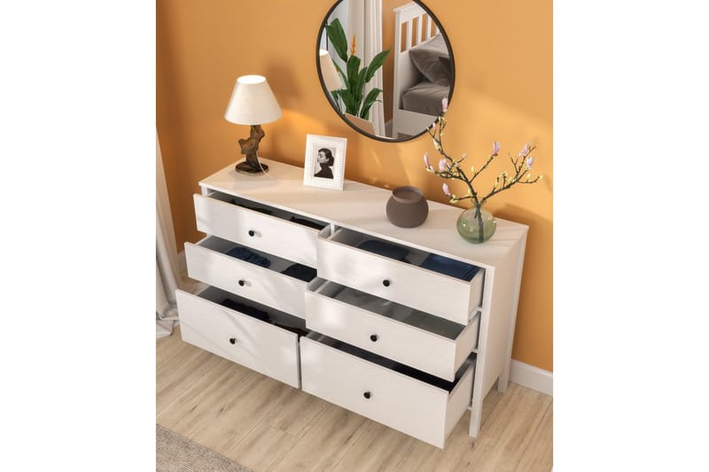 Meyric Hjørnekommode 154 cm - Natur/Hvid - Opbevaring - Opbevaringsmøbler - Kommode