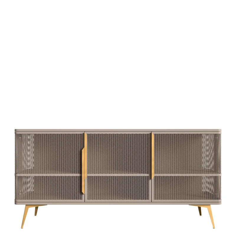 Mireva skænk 180 cm, beige/guld