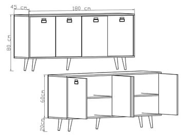 Mivora Konsolbord 180 cm - Sapphire Oak - Opbevaring - Opbevaringsmøbler - Skænke & sideboards
