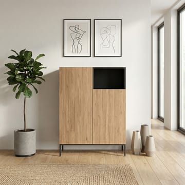 Morlen Skænk 90x120x41,8 cm - Natural Oak, Wood Black, Sandstone - Opbevaring - Opbevaringsmøbler - Skænke & sideboards