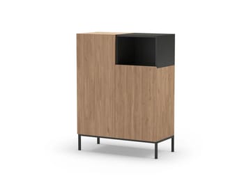 Morlen Skænk 90x120x41,8 cm - Natural Oak, Wood Black, Sandstone - Opbevaring - Opbevaringsmøbler - Skænke & sideboards