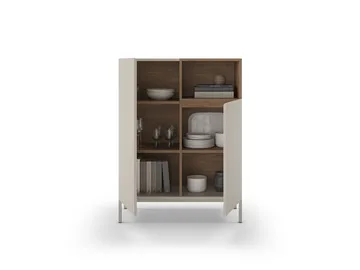 Morlen Skænk 90x120x41,8 cm - Sandstone og naturlig eg - Opbevaring - Opbevaringsmøbler - Skænke & sideboards