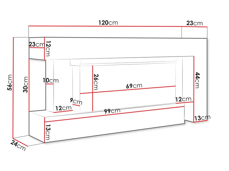 Morvyn Elektrisk Pejs 120 cm - Opbevaring - Opbevaringsmøbler - Kommode