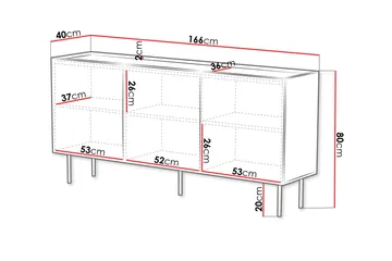 Munkedal Kommode 166 cm - Sort - Opbevaring - Opbevaringsmøbler - Kommode