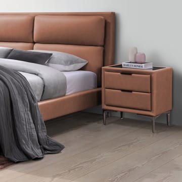 Natbord HOME4YOU Lena 50,5x41x54 cm cognacbrun - cognacbrun - Møbler - Borde - Aflastningsbord - Sengebord
