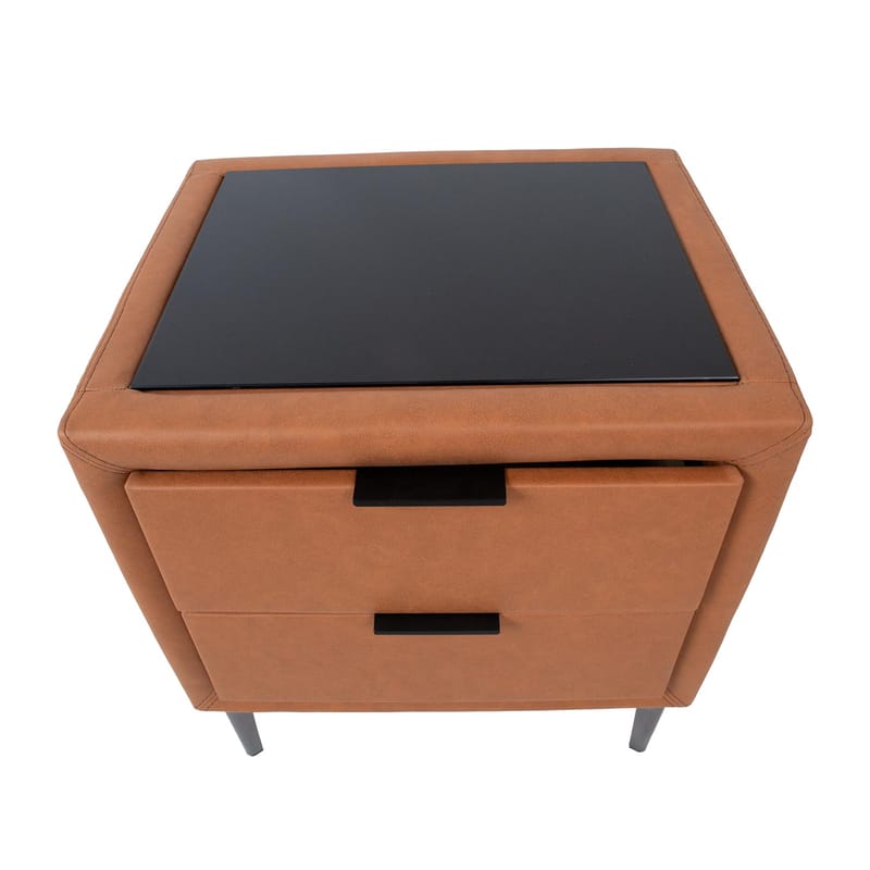 Natbord HOME4YOU Lena 50,5x41x54 cm cognacbrun - cognacbrun - Møbler - Borde - Aflastningsbord - Sengebord